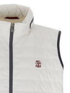 Brunello Cucinelli White Polyamide Sleeveless Jacket