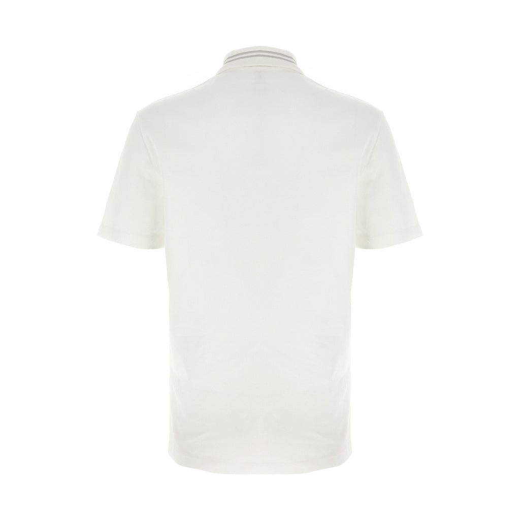 Versace White Cotton Polo Shirt