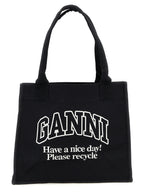 Ganni Bicolor Recycled Cotton Tote Bag
