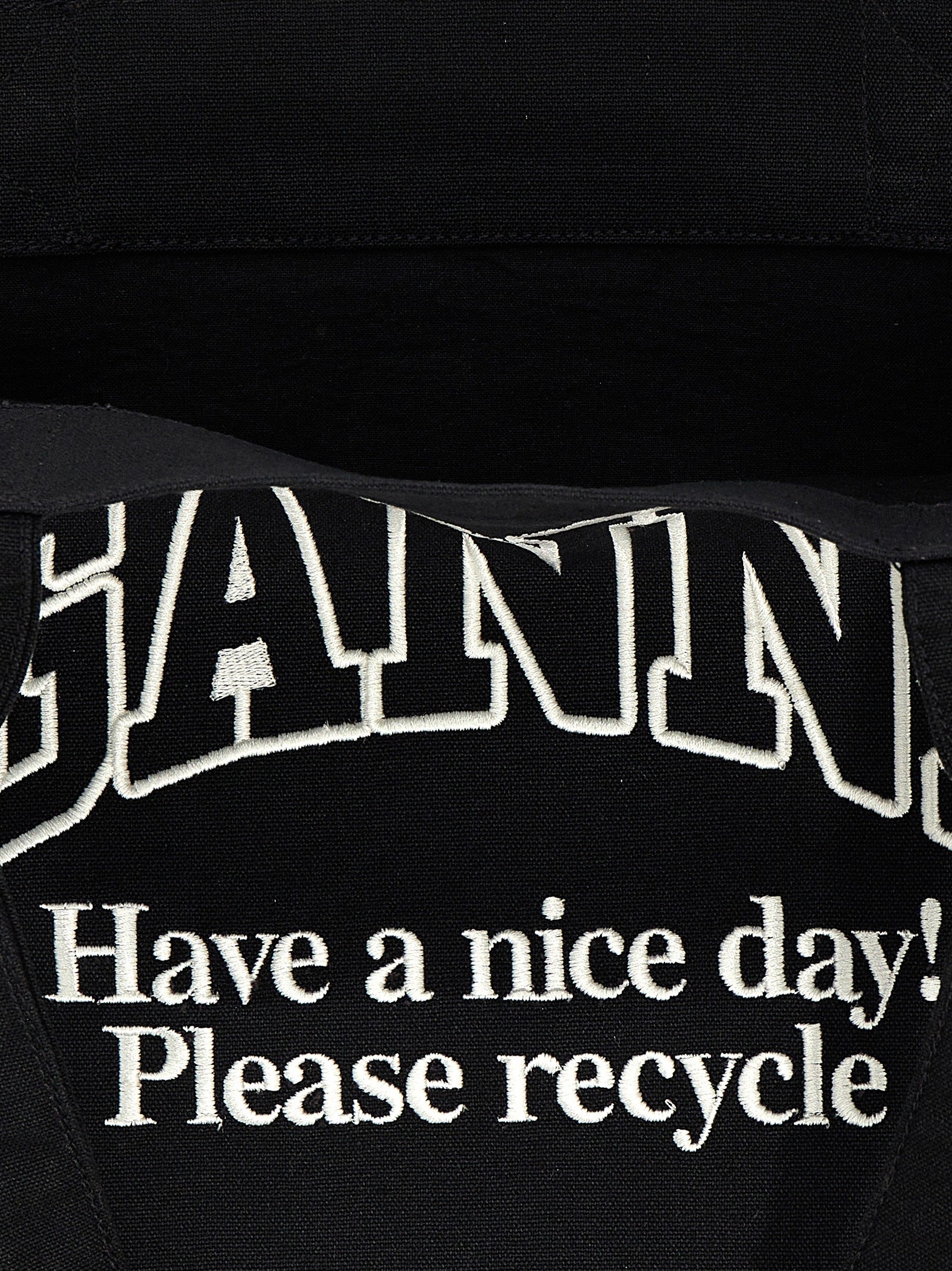 Ganni Bicolor Recycled Cotton Tote Bag