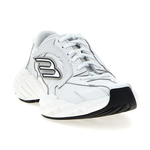 Balenciaga White Cowhide Athletic Sneakers
