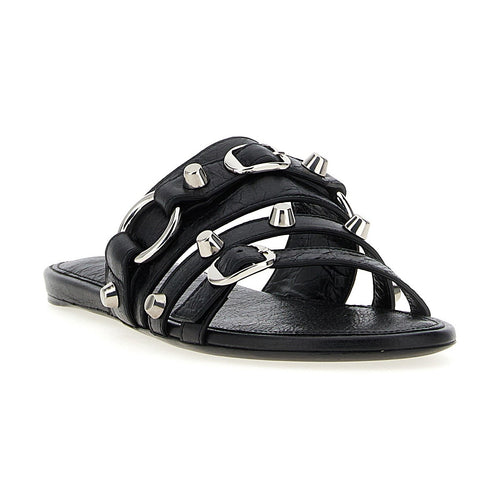 Balenciaga Black Lamb Leather Slides