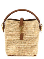 Saint Laurent Beige Raffia Crossbody Bag