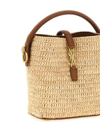 Saint Laurent Beige Raffia Crossbody Bag
