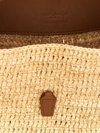 Saint Laurent Beige Raffia Crossbody Bag
