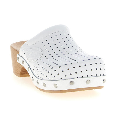 Balenciaga White Calfskin Clogs