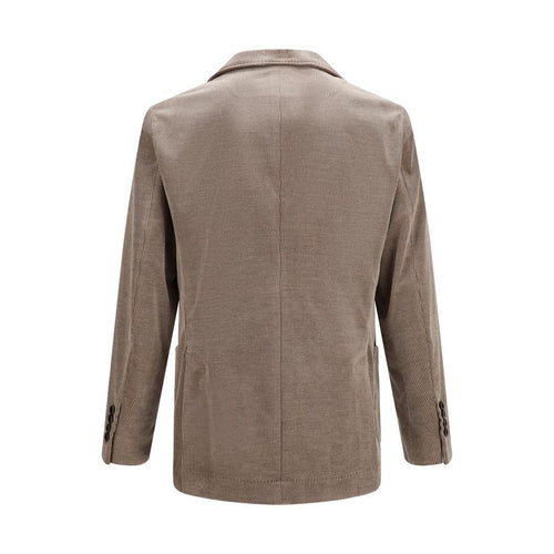 Brunello Cucinelli Gray Cotton Full-Length Jacket