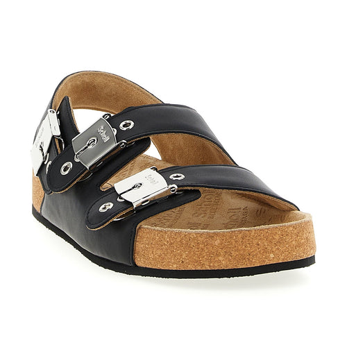 Balenciaga Black Calfskin Flat Sandals