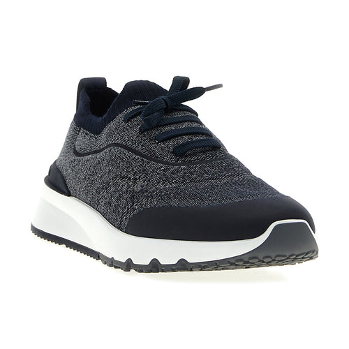 Brunello Cucinelli Blue Cotton Athletic Sneakers