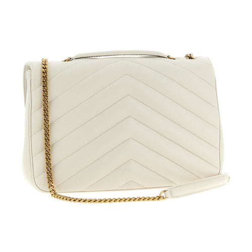 Beige Lamb Leather Shoulder Bag