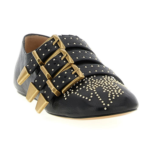 Chloé Black Lamb Leather Ballet Flats