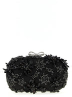 Self-Portrait Black Polyester Clutch Bag