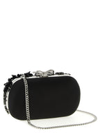 Self-Portrait Black Polyester Clutch Bag