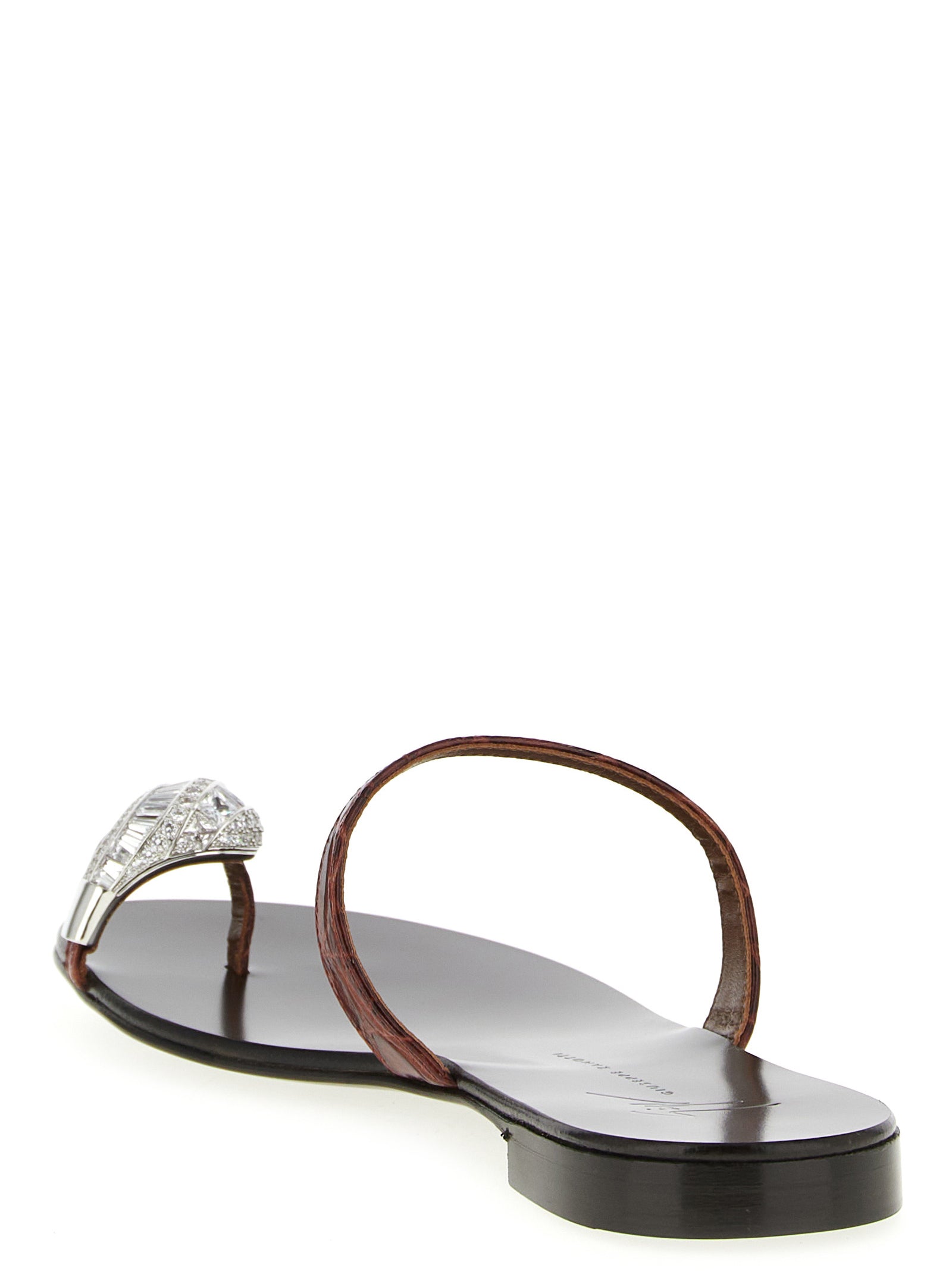 Giuseppe Zanotti Brown Calfskin Slides