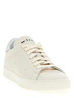 Kiton White Nubuc Leather Low Top Sneakers