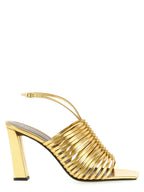 Giuseppe Zanotti Gold Calfskin Stiletto Heel Sandals
