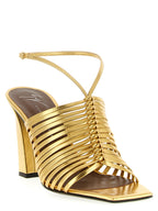 Giuseppe Zanotti Gold Calfskin Stiletto Heel Sandals