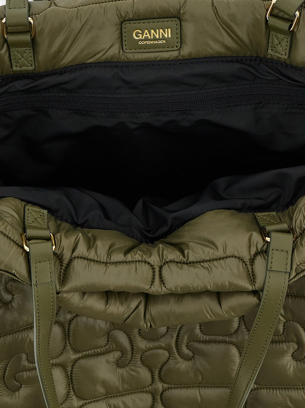 Ganni Bicolor Recycled Polyamide Tote Bag