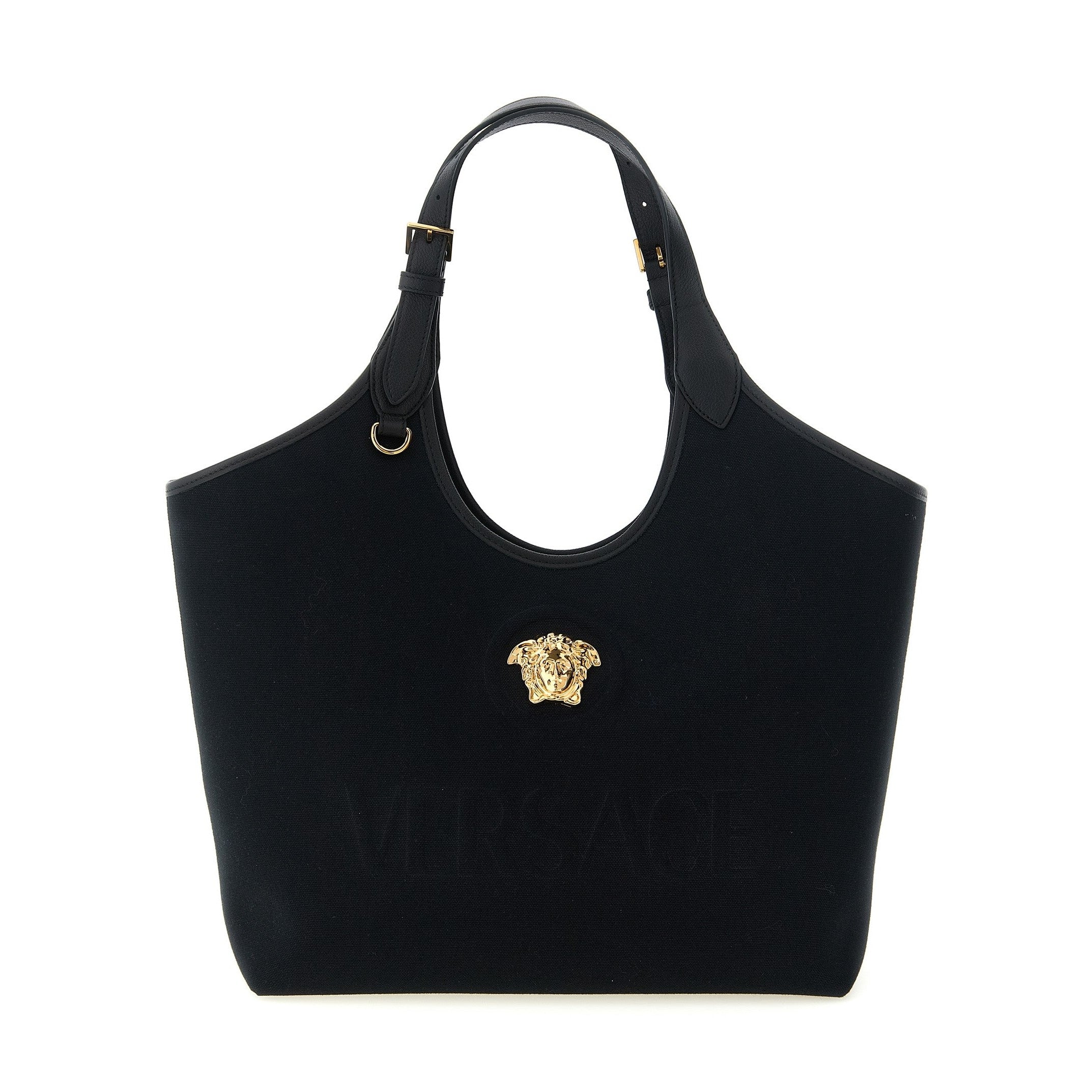 Versace Black Cotton Tote Bag
