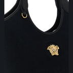 Versace Black Cotton Tote Bag