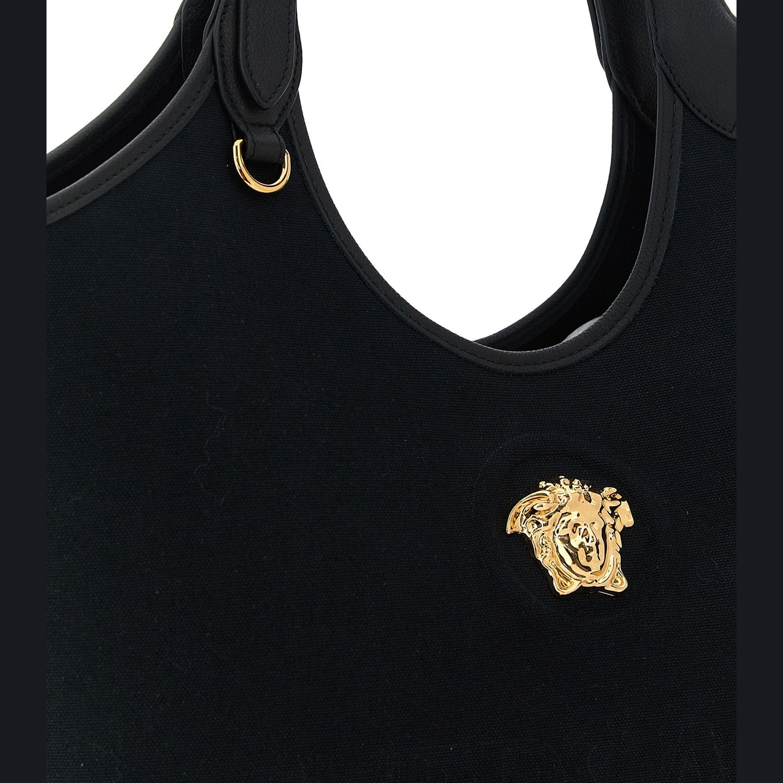 Versace Black Cotton Tote Bag