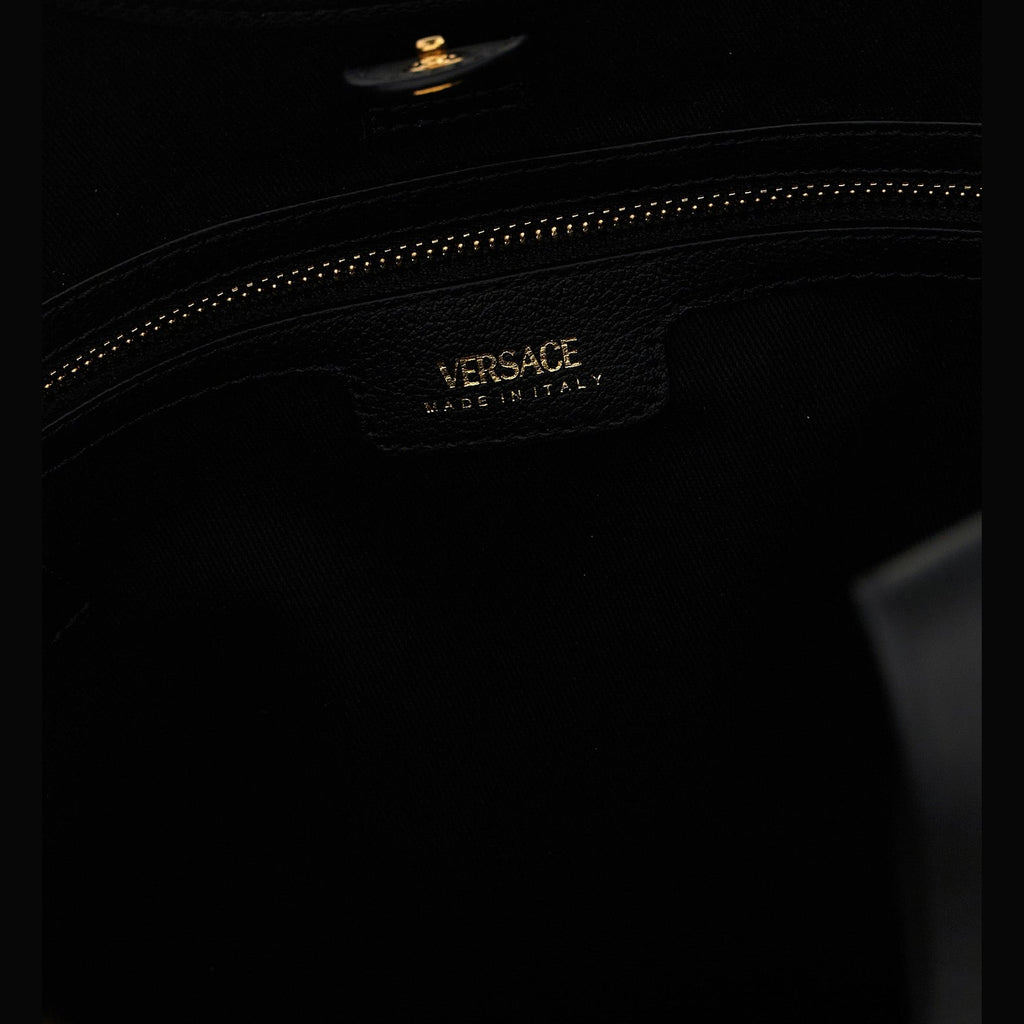 Versace Black Cotton Tote Bag