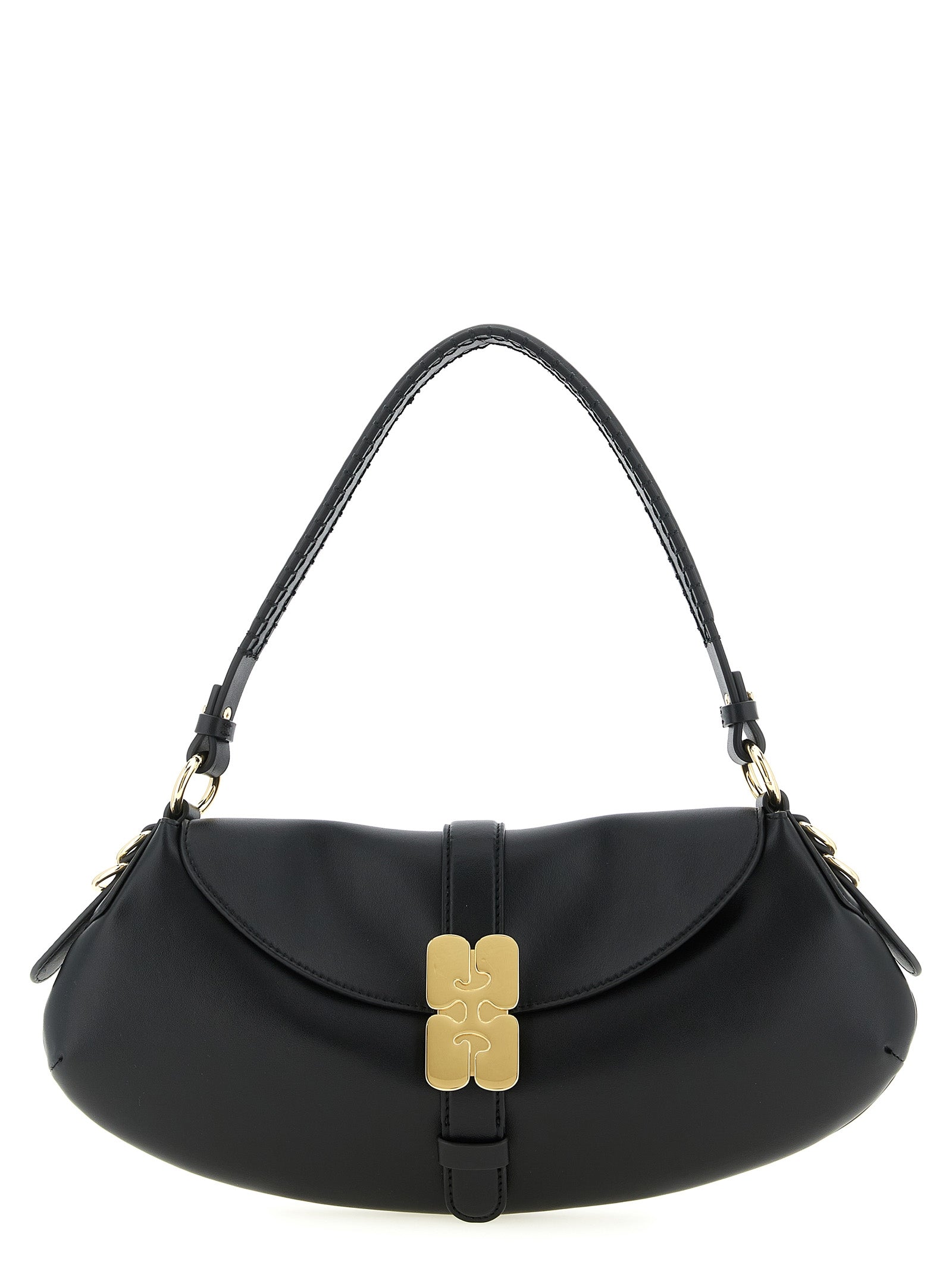 Ganni Black Leather Shoulder Bag