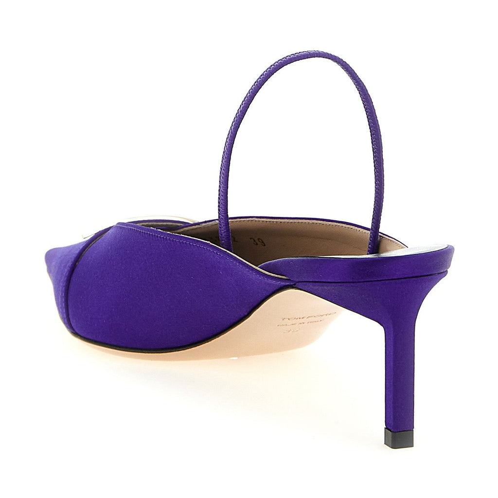 Tom Ford Purple Viscose Mid Heel Pumps