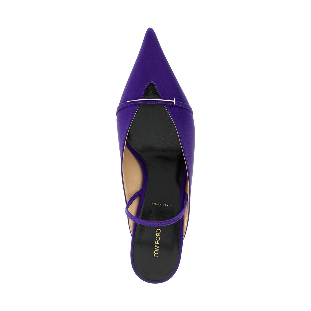 Tom Ford Purple Viscose Mid Heel Pumps