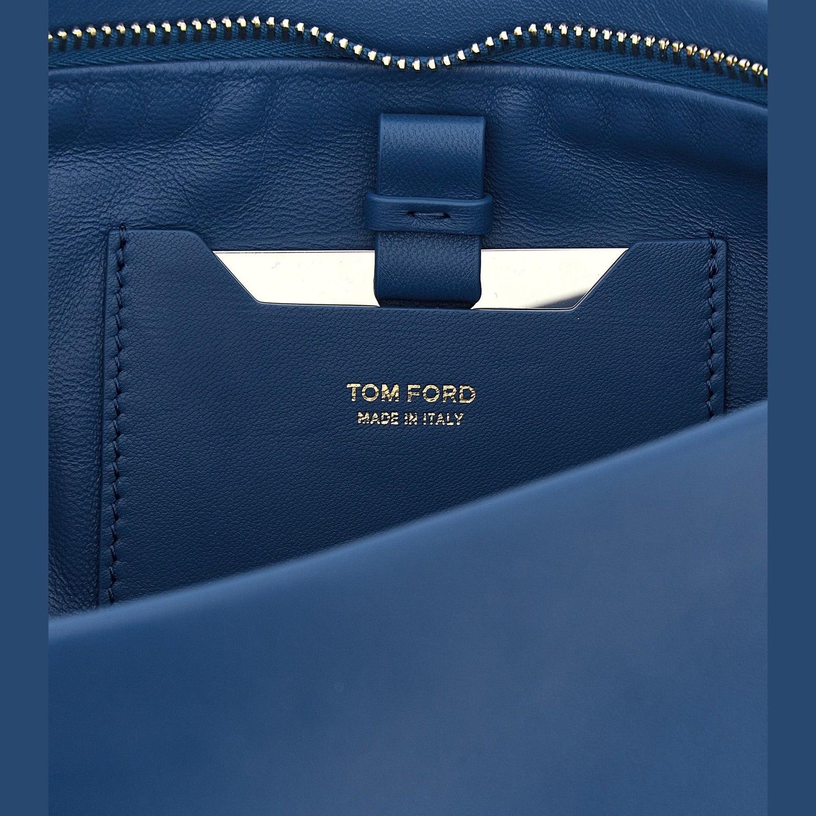 Tom Ford Blue Lambskin Clutch Bag