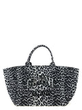 Ganni Gray Recycled Cotton Tote Bag