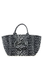Ganni Gray Recycled Cotton Tote Bag