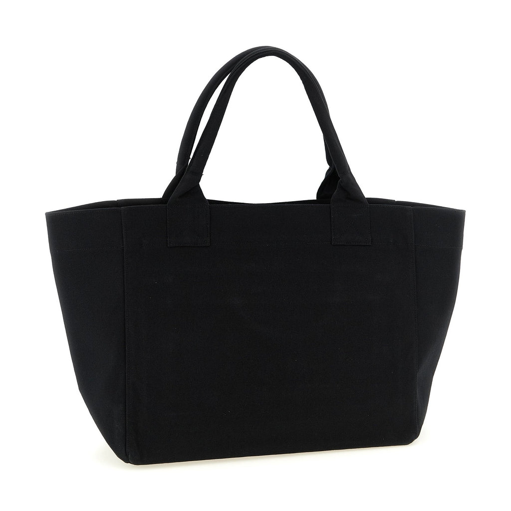 Ganni Black Recycled Cotton Tote Bag