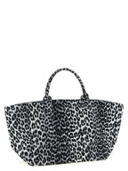 Ganni Gray Recycled Cotton Tote Bag