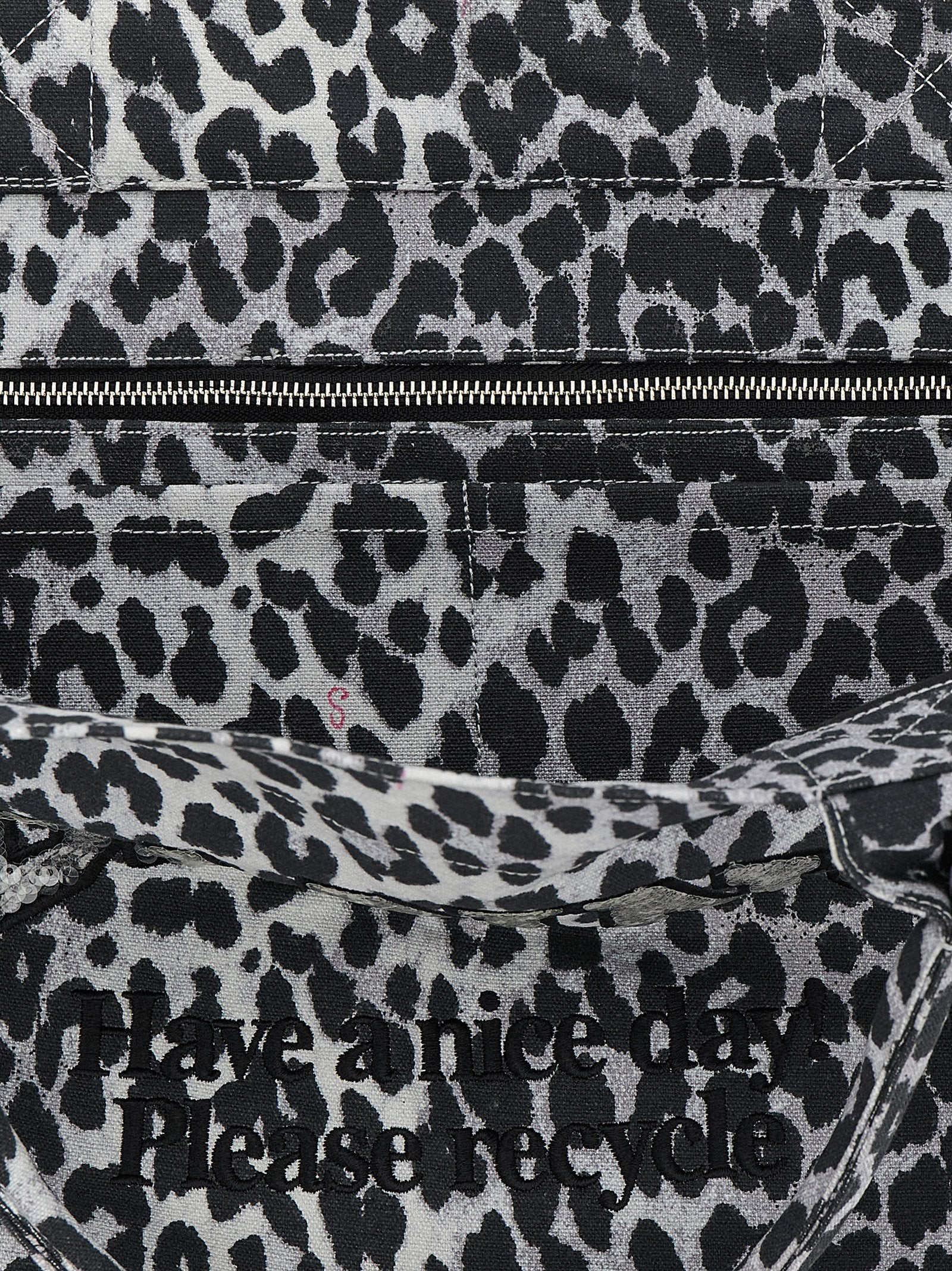 Ganni Gray Recycled Cotton Tote Bag