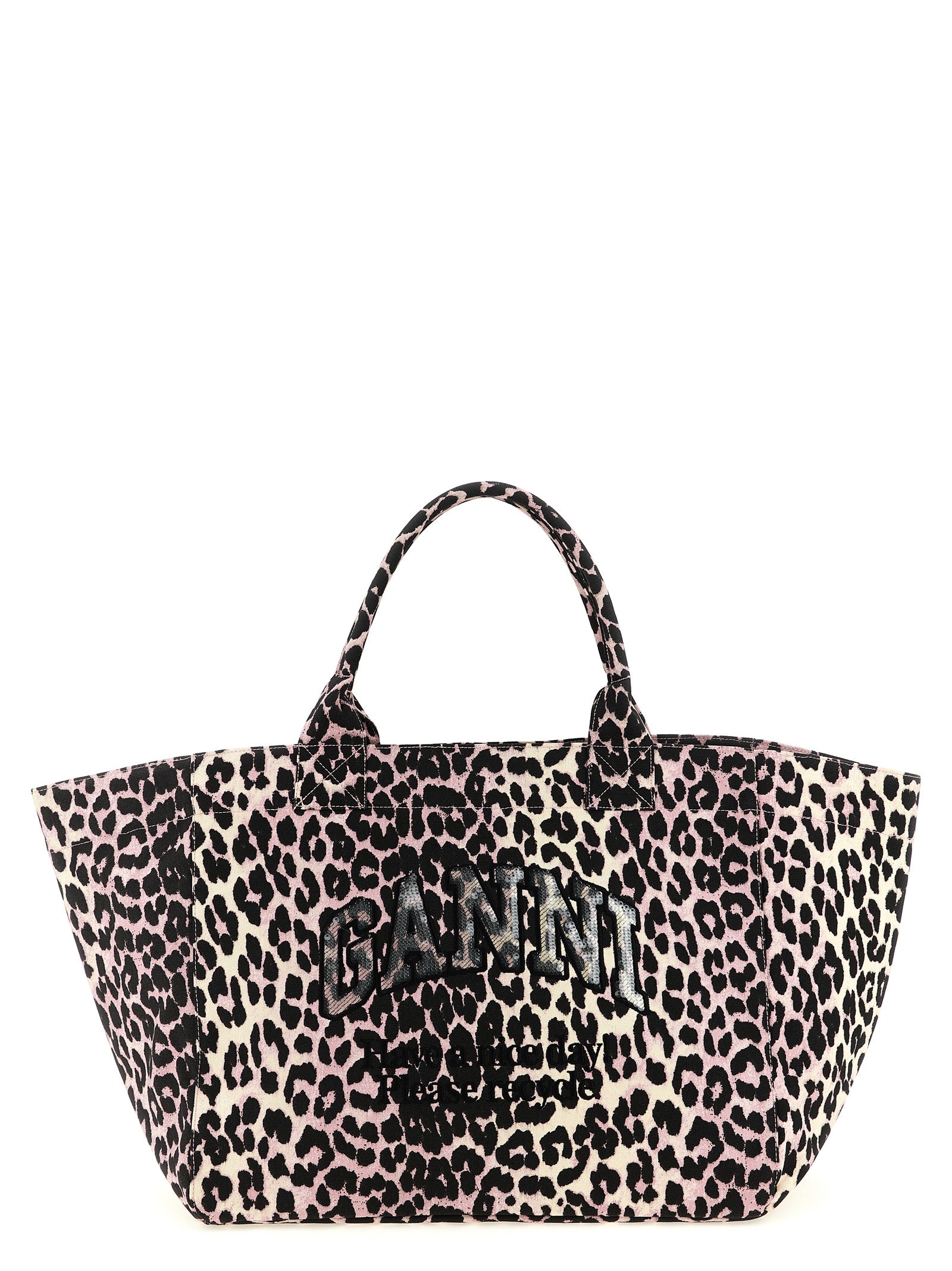 Ganni Multicolor Recycled Cotton Tote Bag