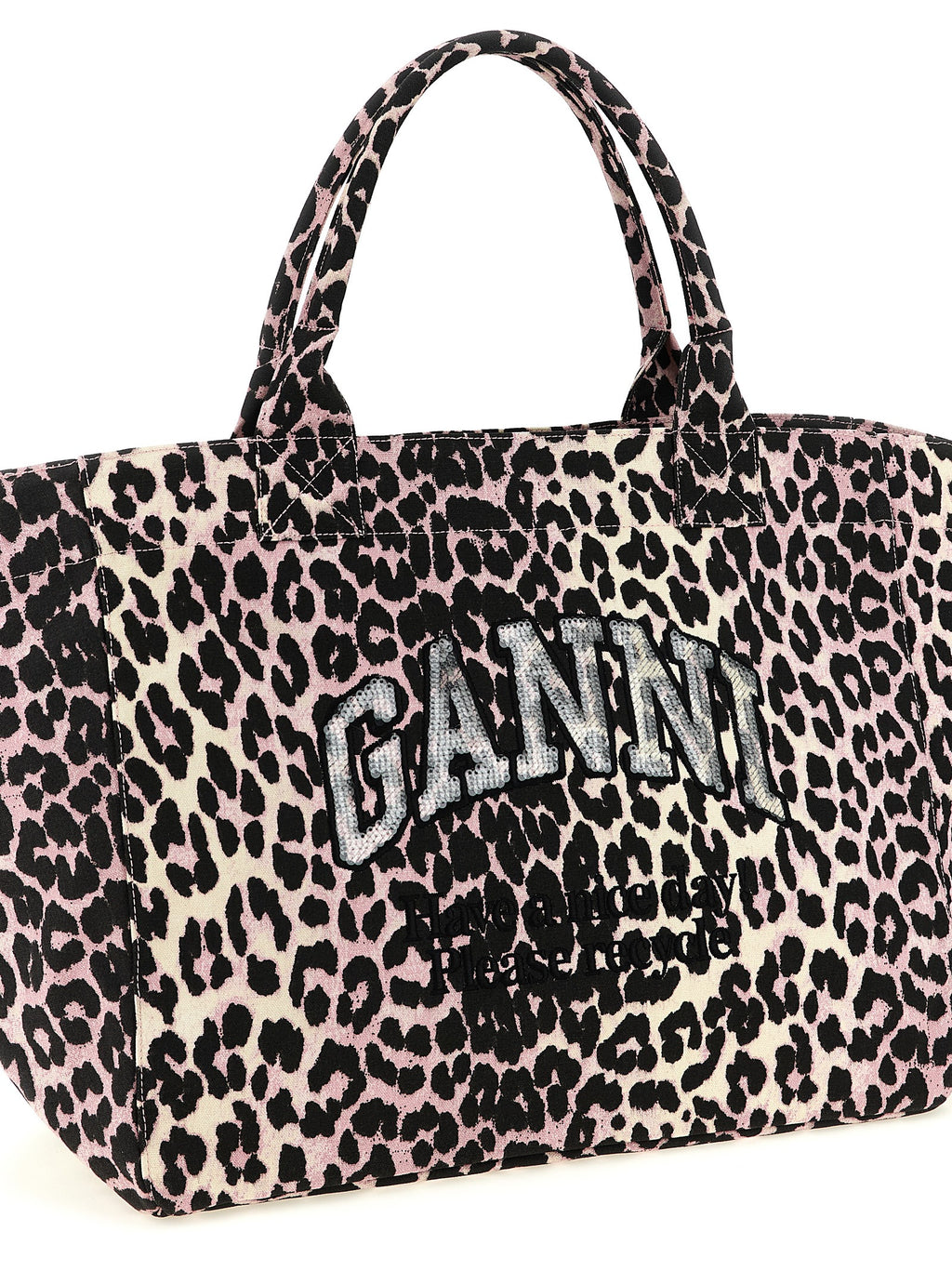 Ganni Multicolor Recycled Cotton Tote Bag