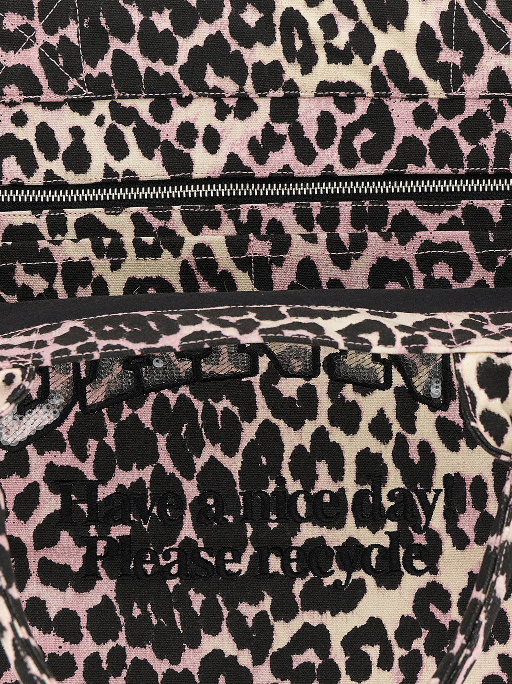 Ganni Multicolor Recycled Cotton Tote Bag