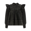 Ganni Black Organic Cotton Blouse