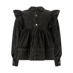 Ganni Black Organic Cotton Blouse