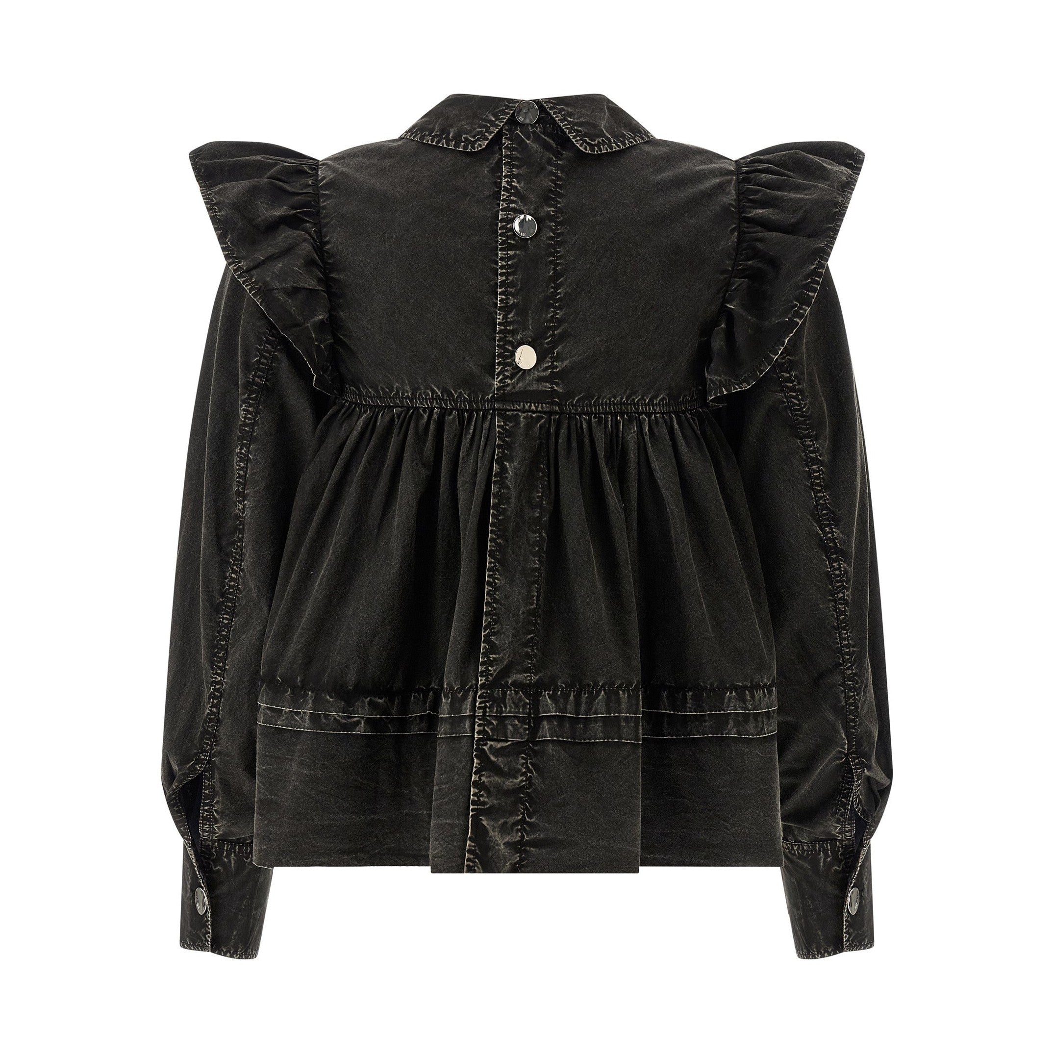 Ganni Black Organic Cotton Blouse