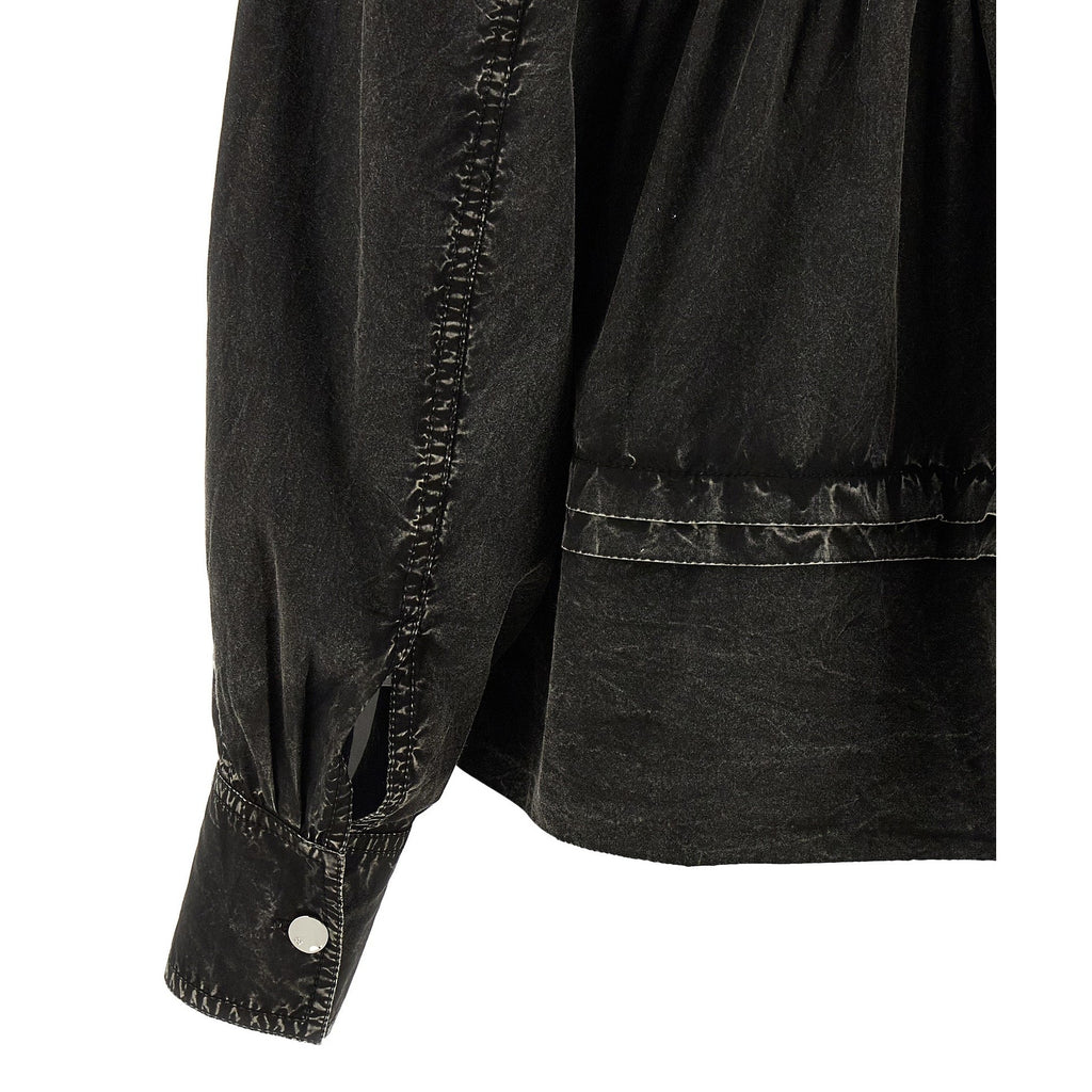 Ganni Black Organic Cotton Blouse
