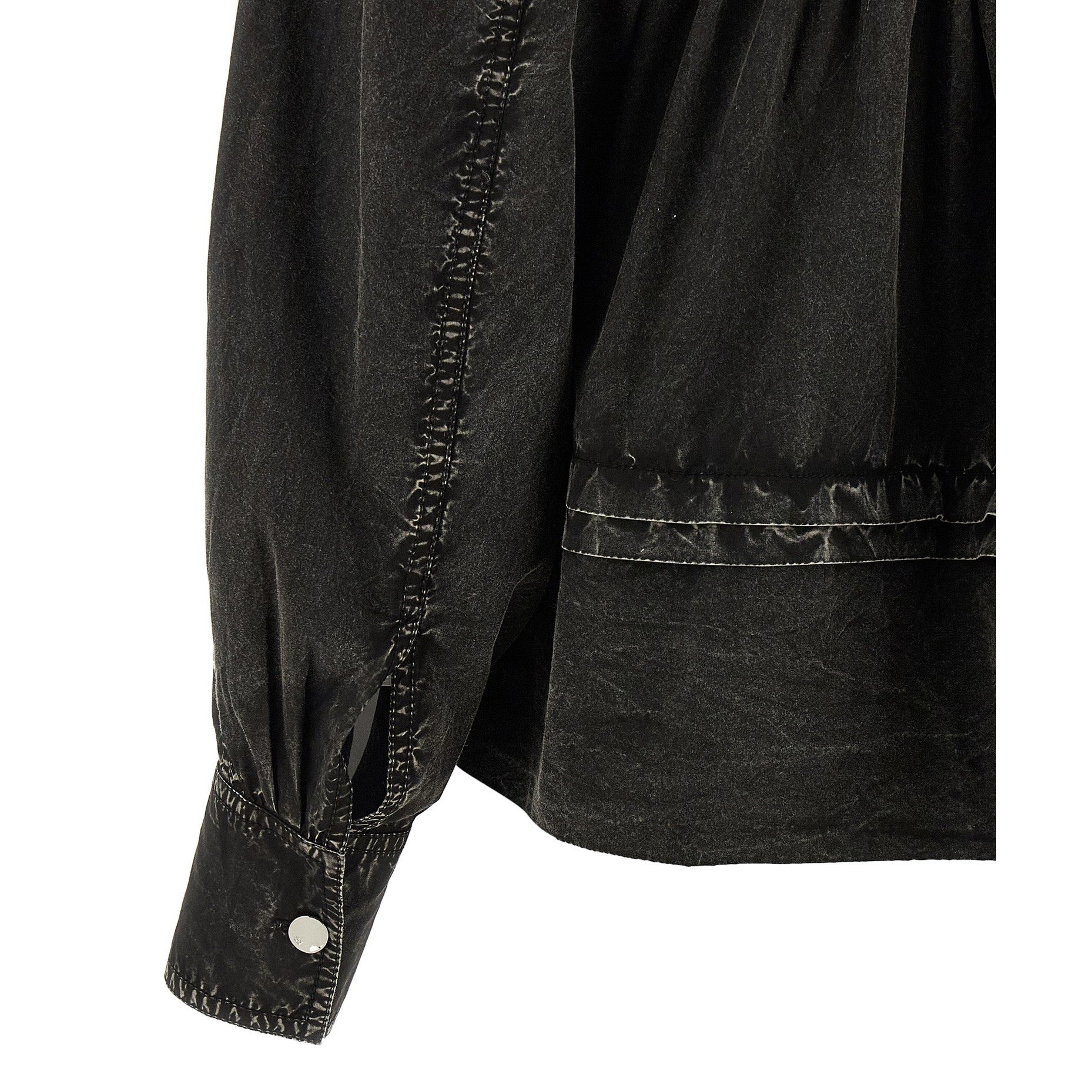 Ganni Black Organic Cotton Blouse
