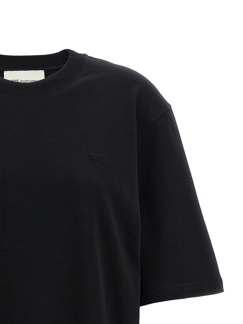 Ami Paris Black Cotton T-Shirt