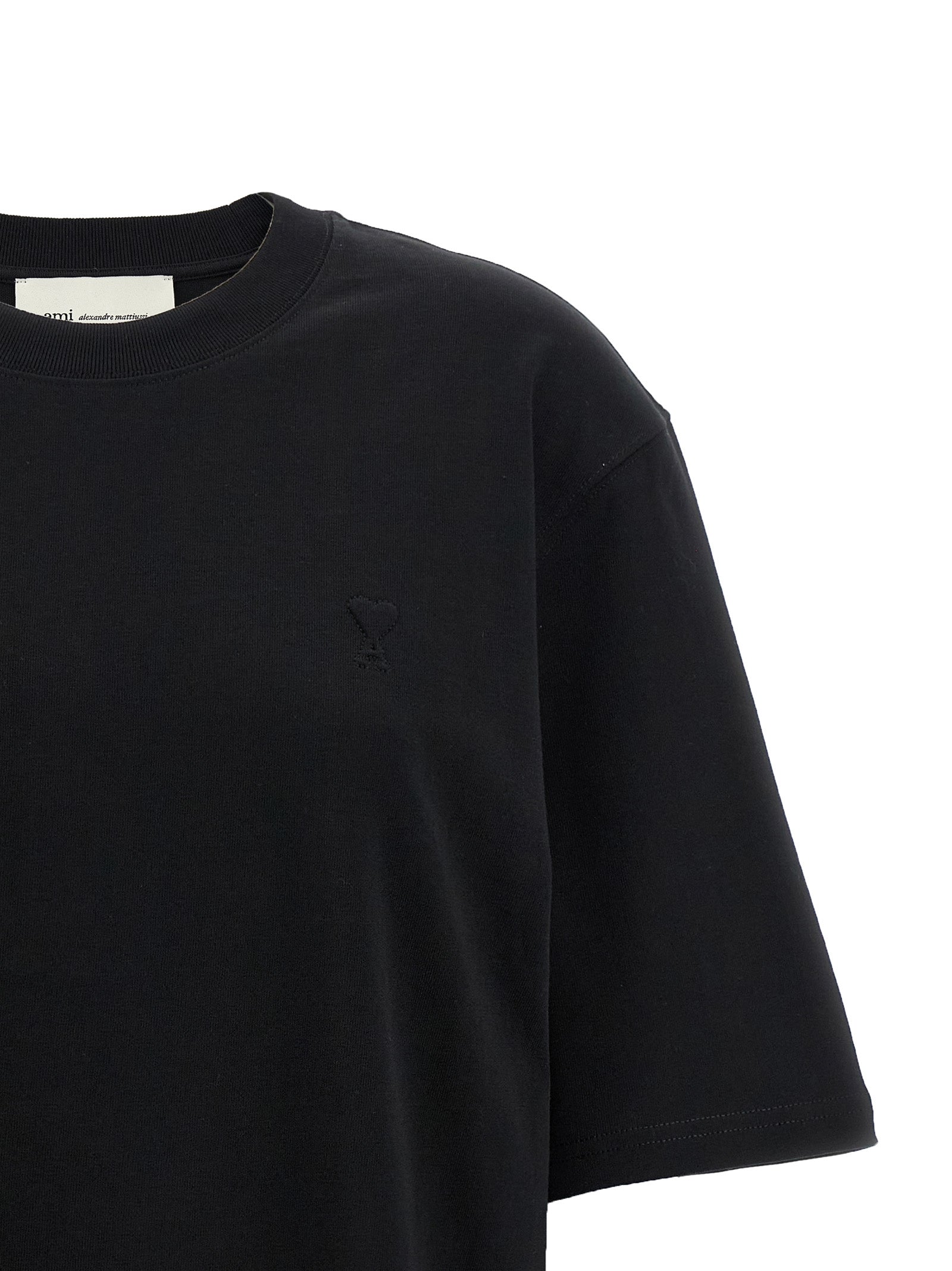 Ami Paris Black Cotton T-Shirt