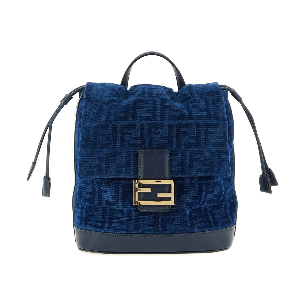 Fendi Blue Cotton Backpack