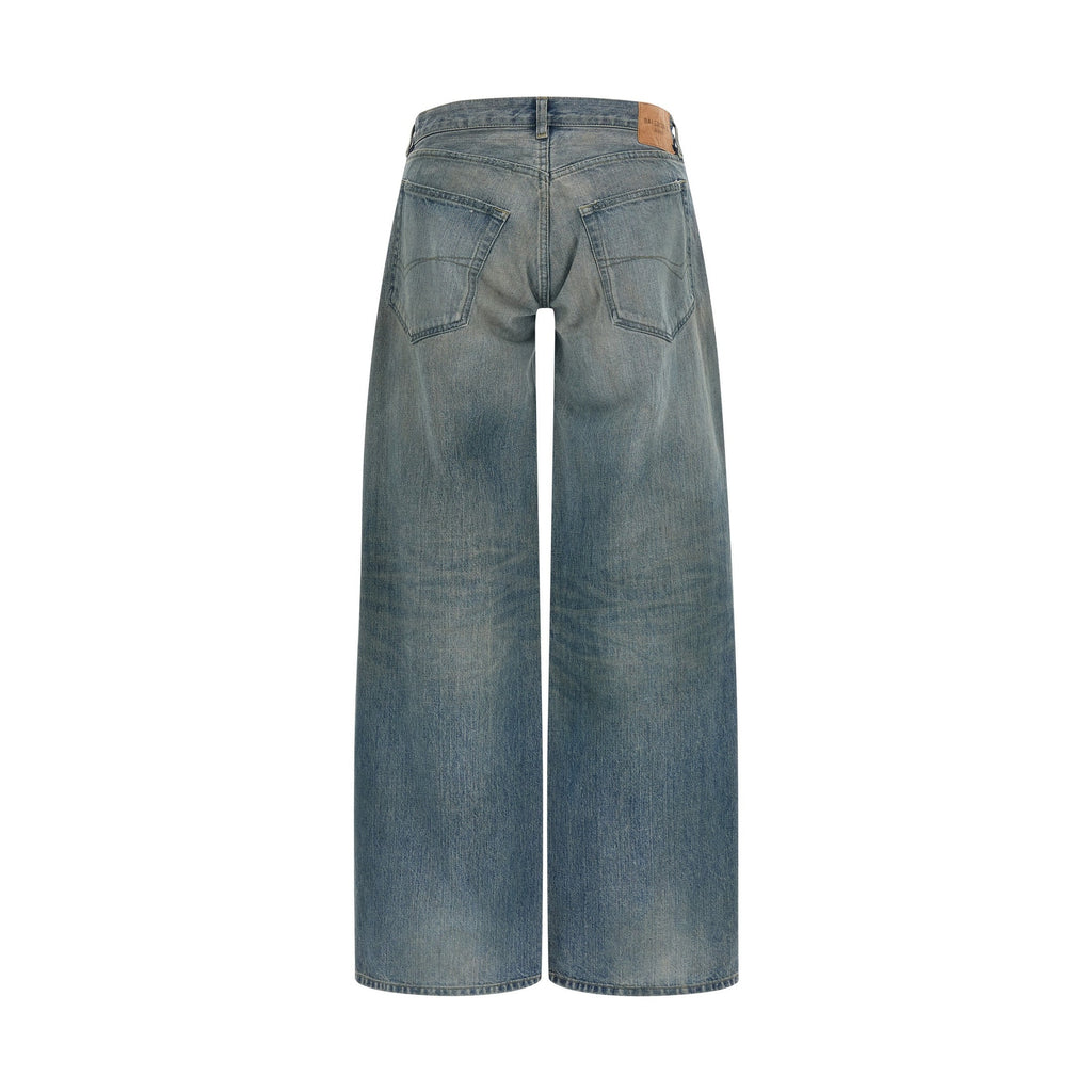 Balenciaga Blue Cotton Relaxed Fit Jeans