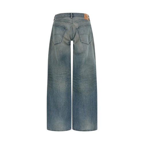 Balenciaga Blue Cotton Relaxed Fit Jeans