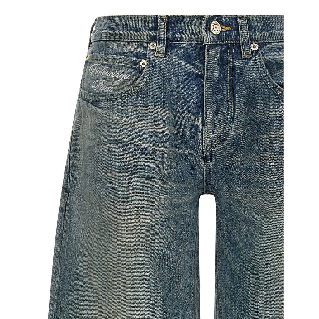 Balenciaga Blue Cotton Relaxed Fit Jeans