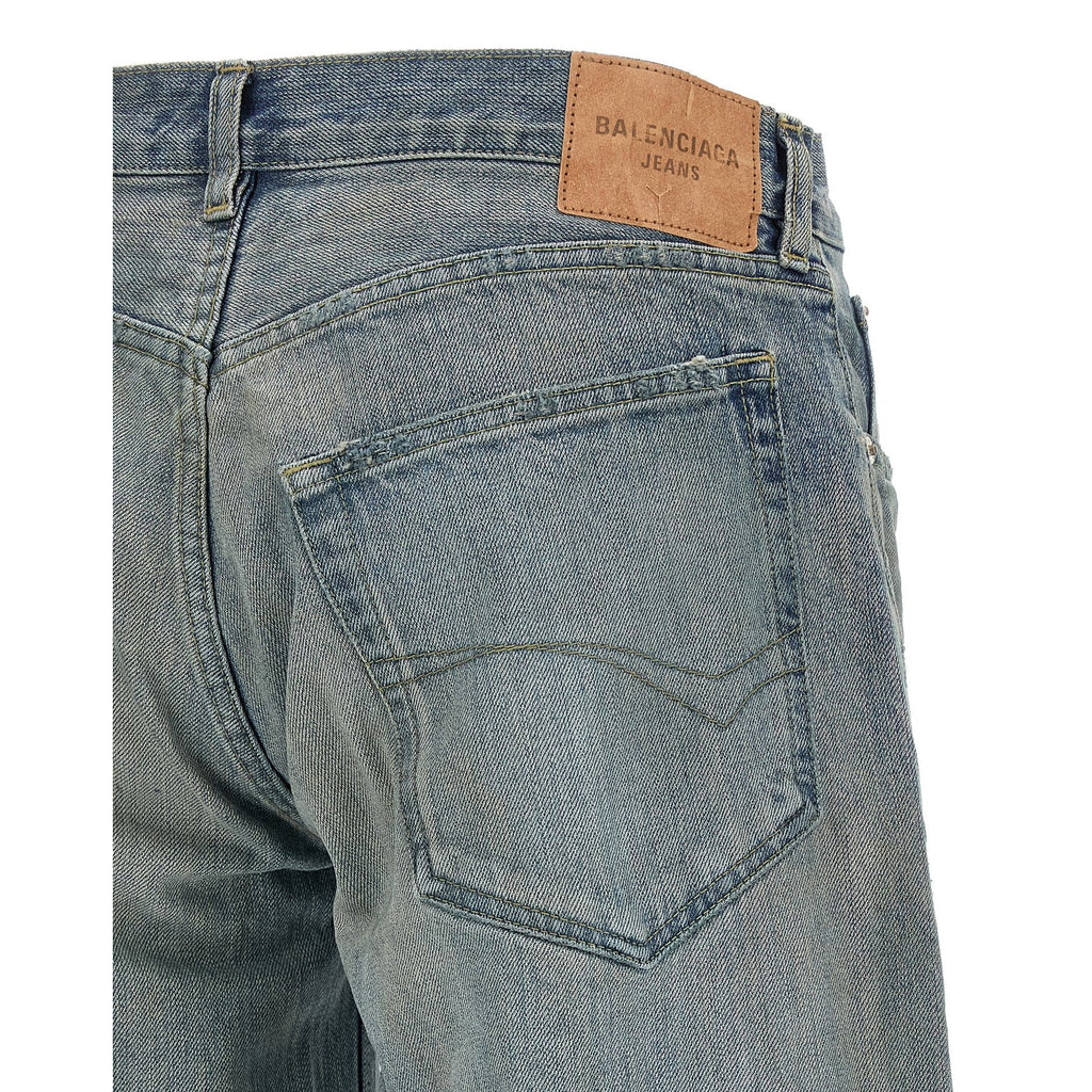 Balenciaga Blue Cotton Relaxed Fit Jeans